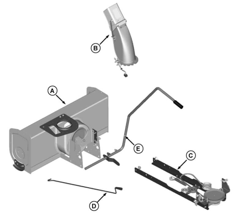 44-inch Snowblower for Deere S100 Series Parts