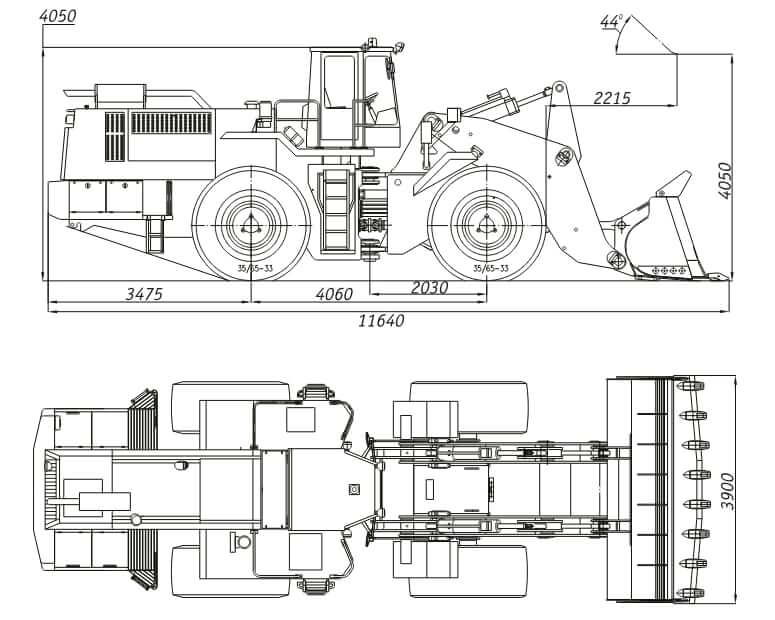 Belaz 78221 Wheel Loader Dimensions