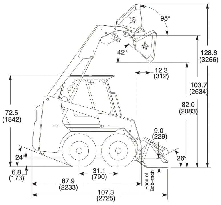 Bobcat 553 Skid Steer Loader Dimensions