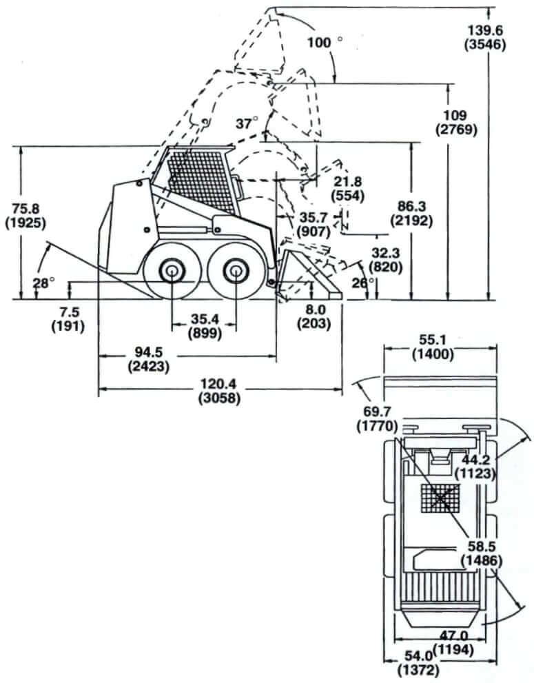 Bobcat 741 Skid Steer Loader Dimensions