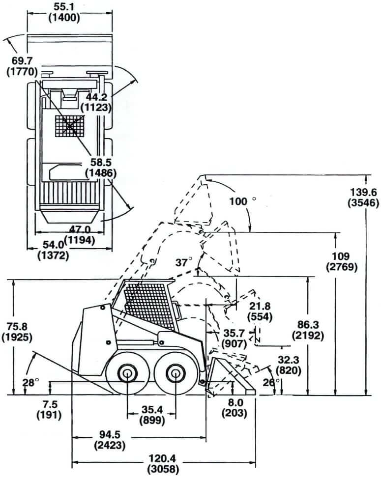 Bobcat 742 Skid Steer Loader Dimensions
