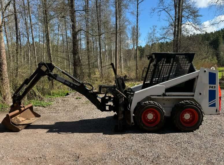 Bobcat 743 Skid Steer Loader with Backhoe Attachment