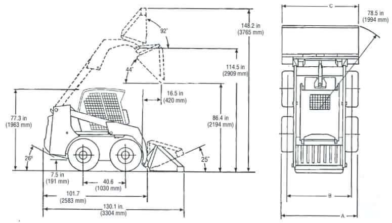 Bobcat 763 Skid Steer Loader Dimensions