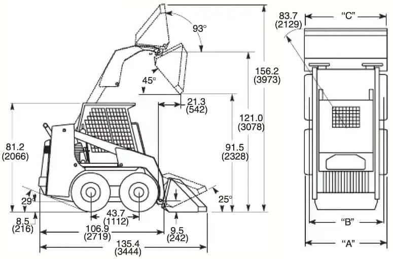 Bobcat 863 Skid Steer Loader Dimensions