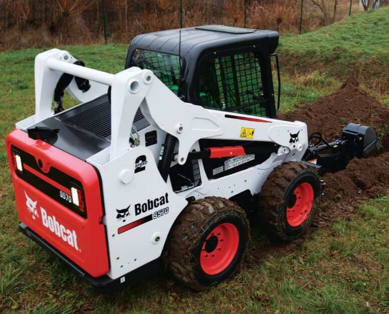 Bobcat S570 Skid Steer Loader with Trencher Attachment
