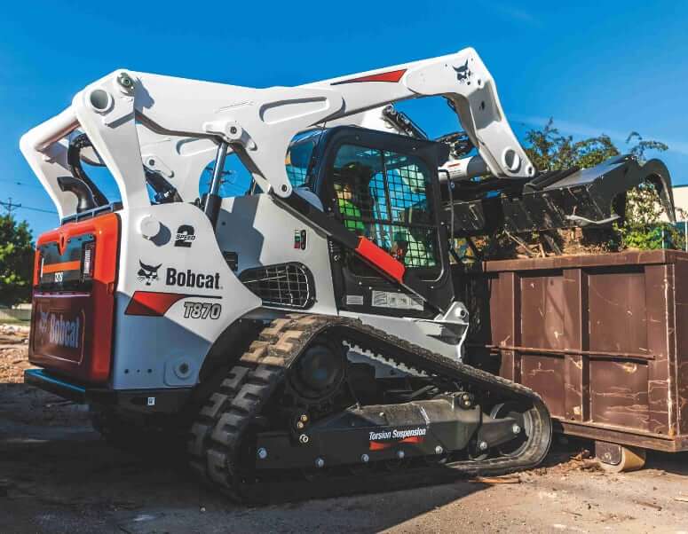 Bobcat T870 with Industrial Grapple Attachment