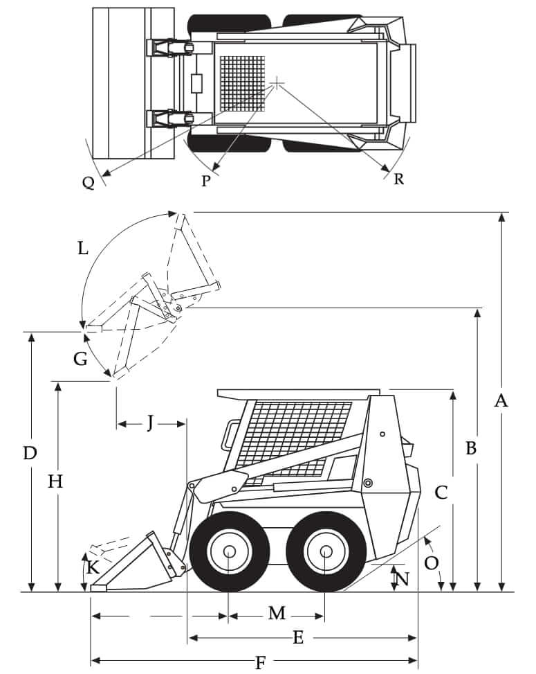 Case 1840 Skid Steer Loader Dimensions