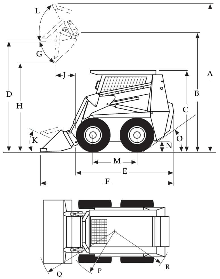 Case 1845C Skid Steer Loader Dimensions