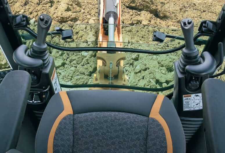 Case 580 SN Backhoe Loader Cab Interior