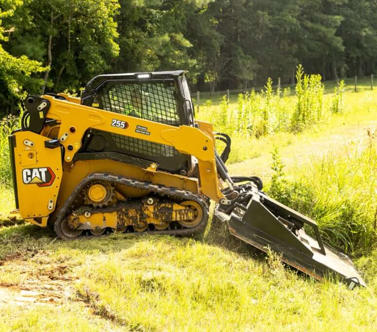 CAT 255 CTL with Rotary Cutter