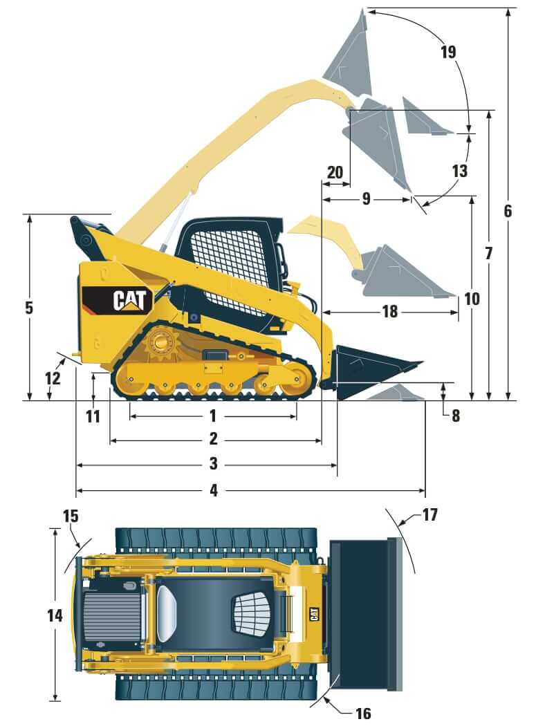 CAT 259D Compact Track Loader Dimensions