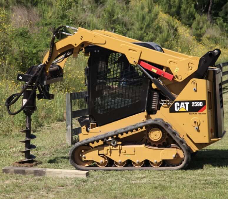 CAT 259D with Auger Tool Attachment