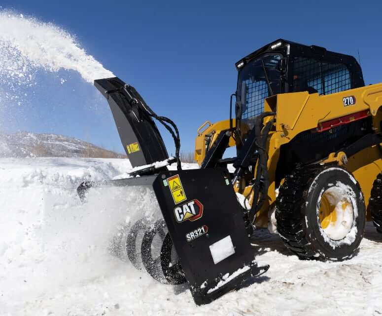 Cat 270 Skid Steer Loader with SR321 Snow Blower
