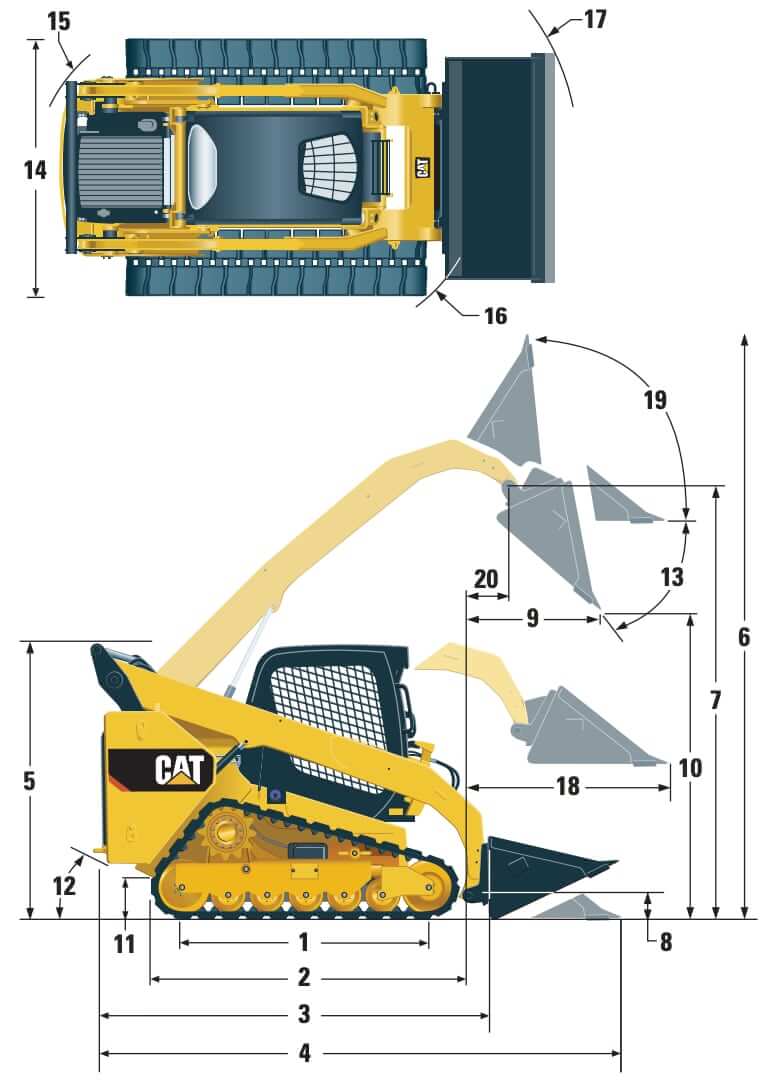 CAT 299D Compact Track Loader Dimensions