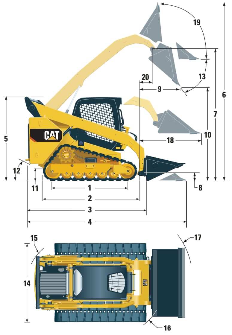 CAT 299D XHP Compact Track Loader Dimensions