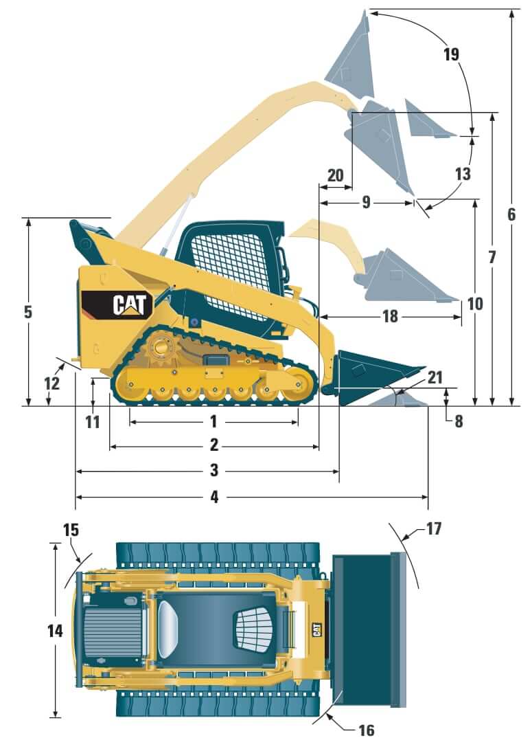 CAT 299D2 XHP Compact Track Loader Dimensions