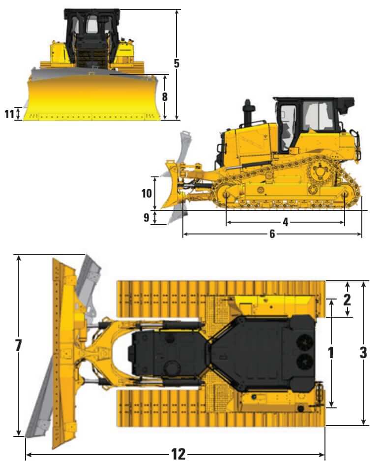 CAT D6 Dozer VPAT Dimensions