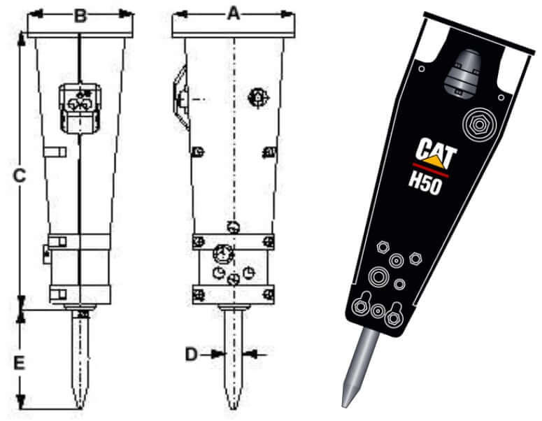Cat H50 Hydraulic Hammer Specs