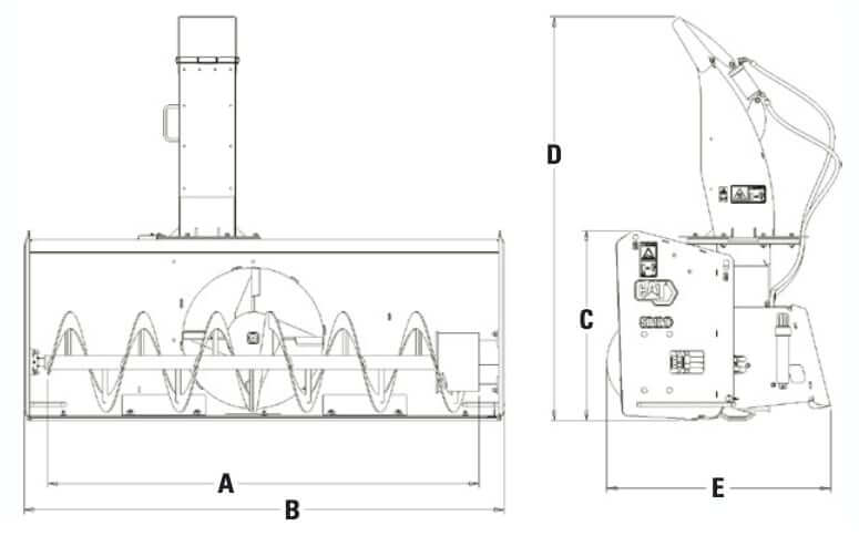 Cat SR118 Snow Blower Dimensions