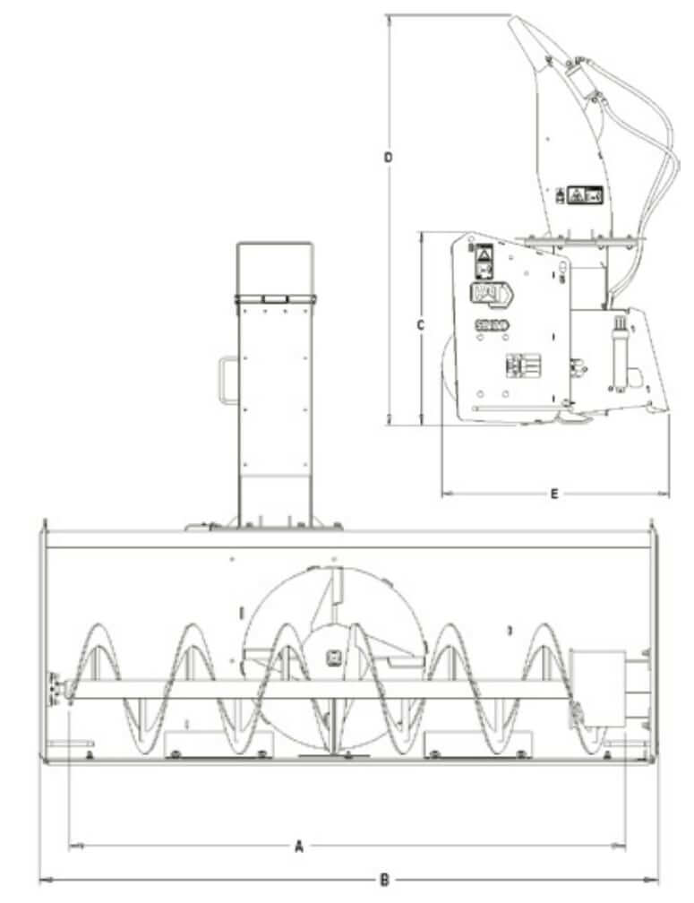 Cat SR321 Snow Blower Dimensions