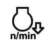 Dashboard Engine Rotational Speed, Instantaneous Decrease Symbol