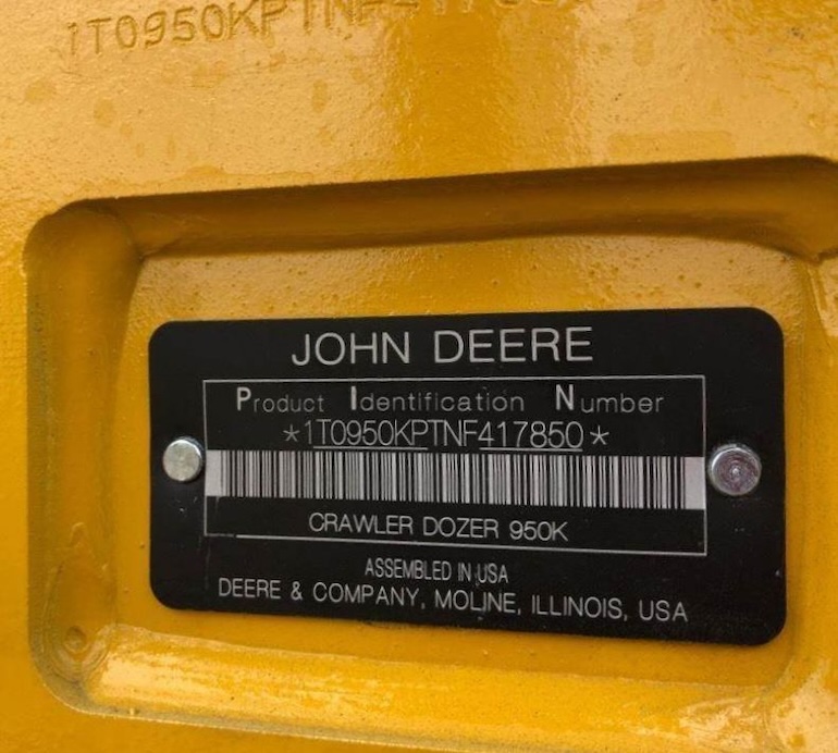 Deere Bulldozer PIN Plate