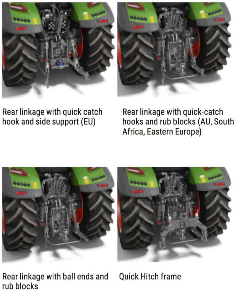 Fendt 724 Vario Gen7 4WD Tractor Rear PTO and 3 Point Hitch Options