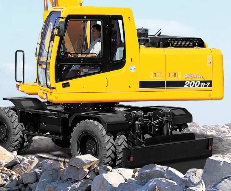 Hyundai R200W-7 Wheeled Excavator Dozer Blade Specs