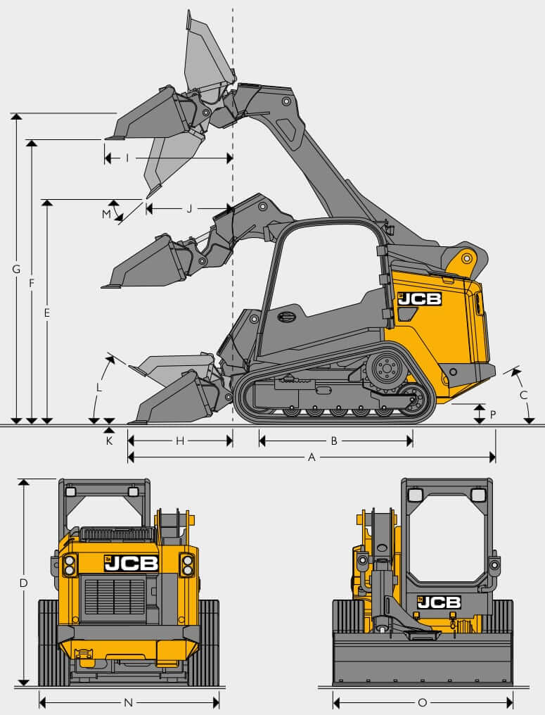 JCB 270T Compact Track Loader Dimensions