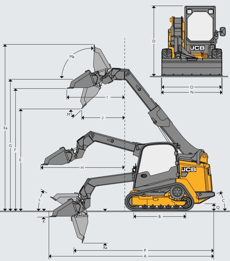 JCB 3TS-8T Teleskid Compact Track Loader Dimensions
