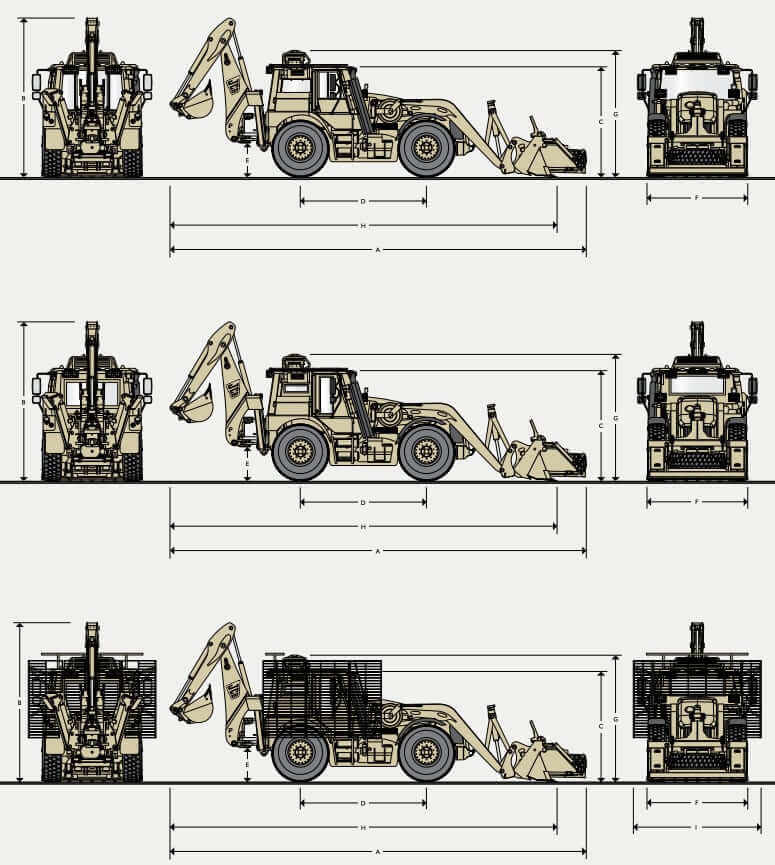 JCB HMEE High Mobility Engineer Excavator Dimensions and Weight