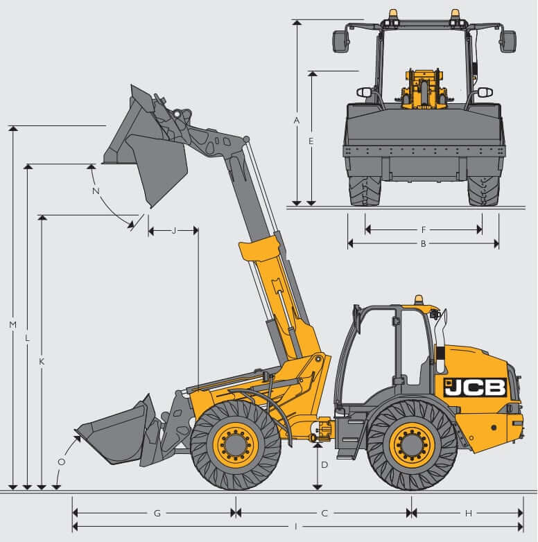 JCB TM420 Telescopic Wheel Loader Dimensions