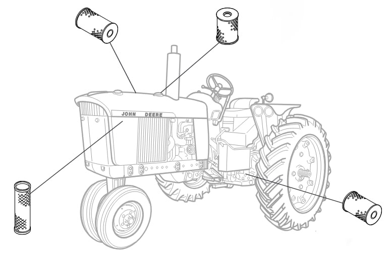 John Deere 10 Series Row-crop Tractors Filters