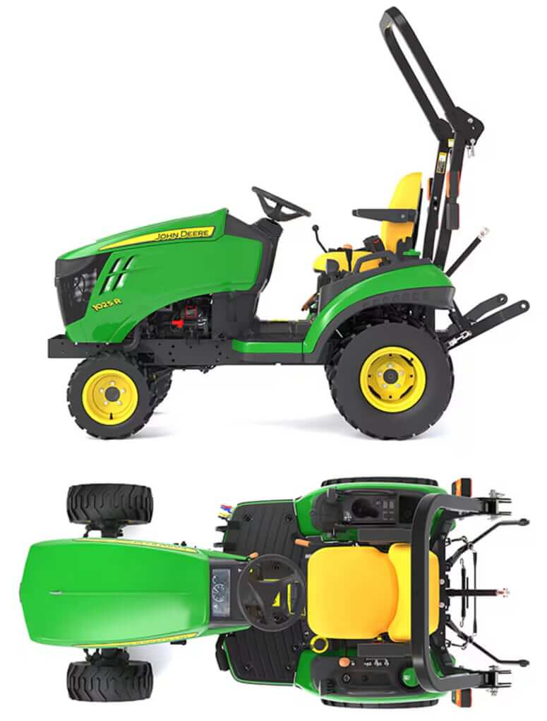 John Deere 1025R Tractor Dimensions