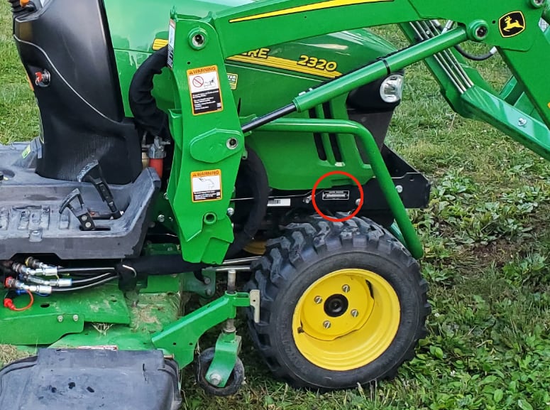 John Deere 2320 Serial Number Location