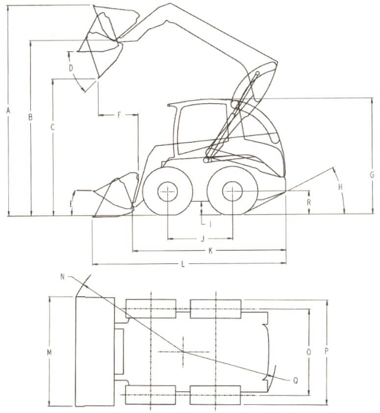 John Deere 250 Skid Steer Loader Dimensions