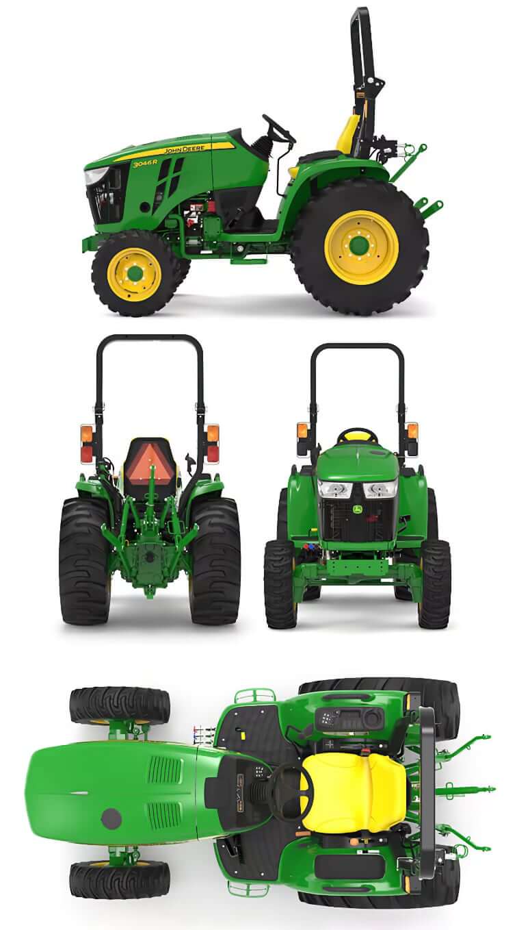 John Deere 3046R Dimensions