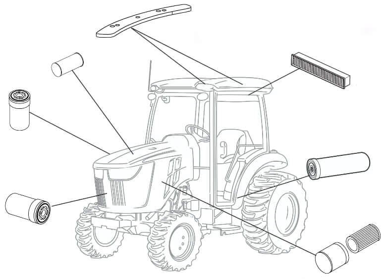 John Deere 3046R Tractor Filters