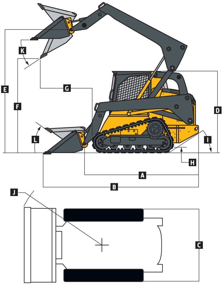 John Deere 329E Compact Track Loader Dimensions