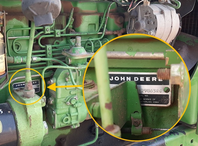 Locate PIN on John Deere 4440 Tractor
