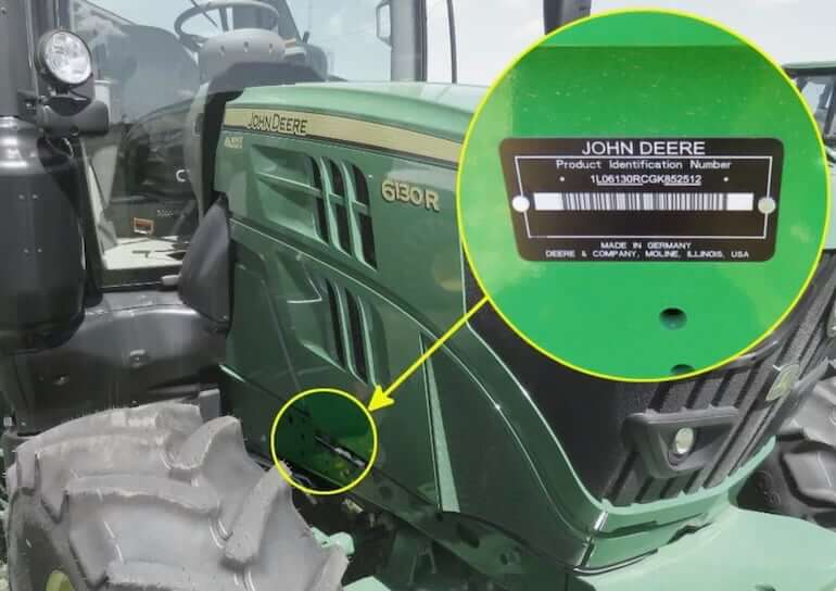 John Deere Tractor PIN Locations