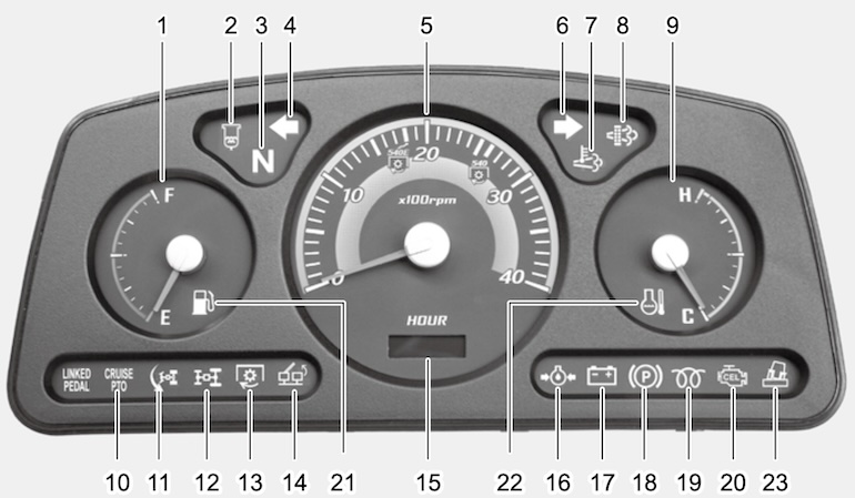 Kioti Tractor Instrument Cluster Symbols