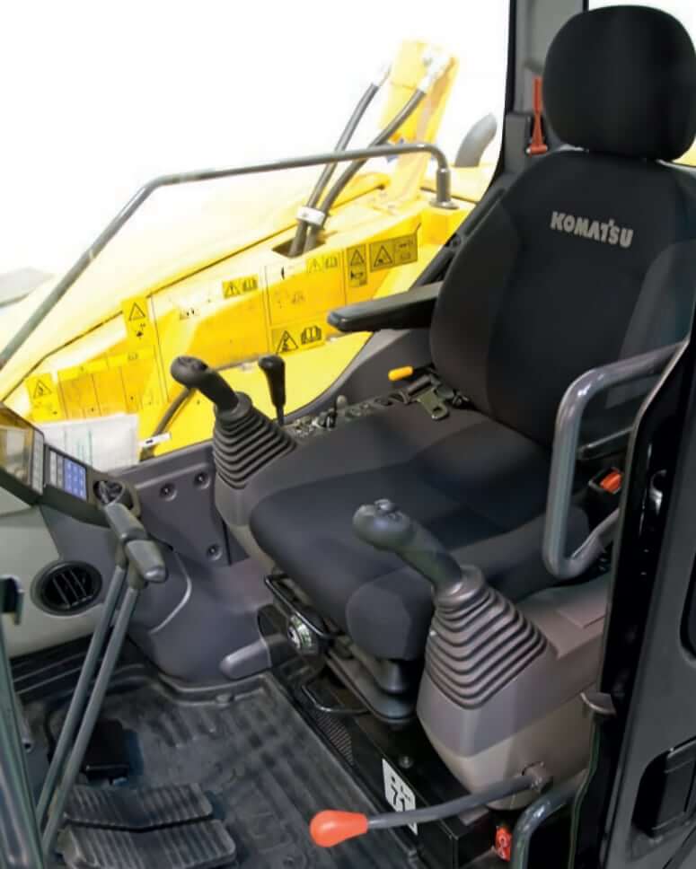 Komatsu PC88MR-10 Mini Excavator Cab Interior