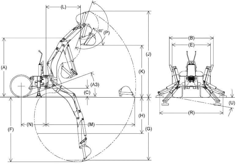 Kubota BT603 Backhoe Specs