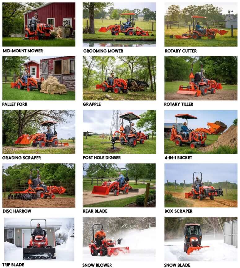 Kubota BX23S Tractor Attachments