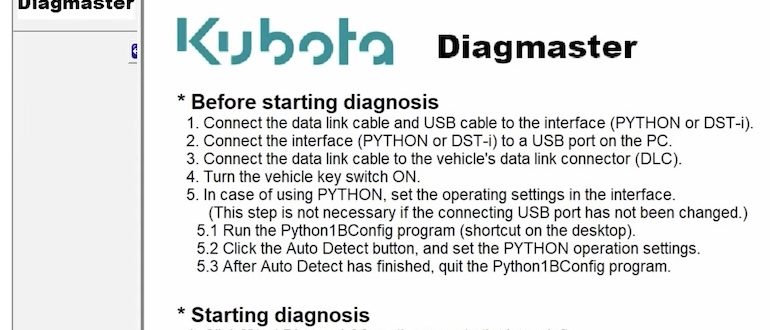 Kubota Diagmaster Diagnostic Software