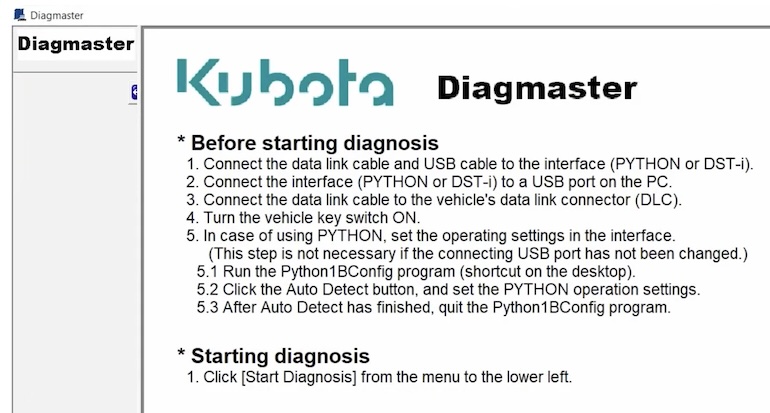 Kubota Diagmaster Diagnostic Software