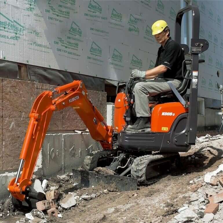 Kubota K008-3 Ultra-Compact Excavator with ROPS