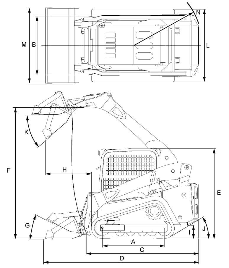Kubota SVL65-2 Compact Track Loader Dimensions