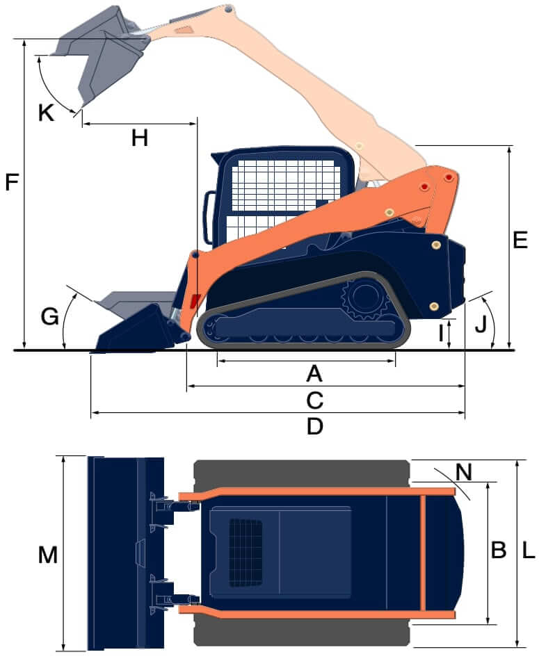 Kubota SVL97-2 Compact Track Loader Dimensions